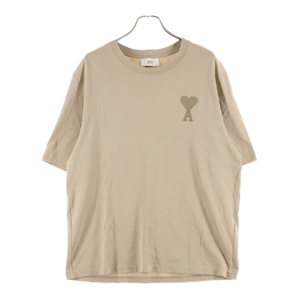 AMI Alexandre Mattiussi(アミアレクサンドルマテュッシ) T-Shirt ロゴ刺繍 半袖Tシャツ ベージュ A21HJ128.726