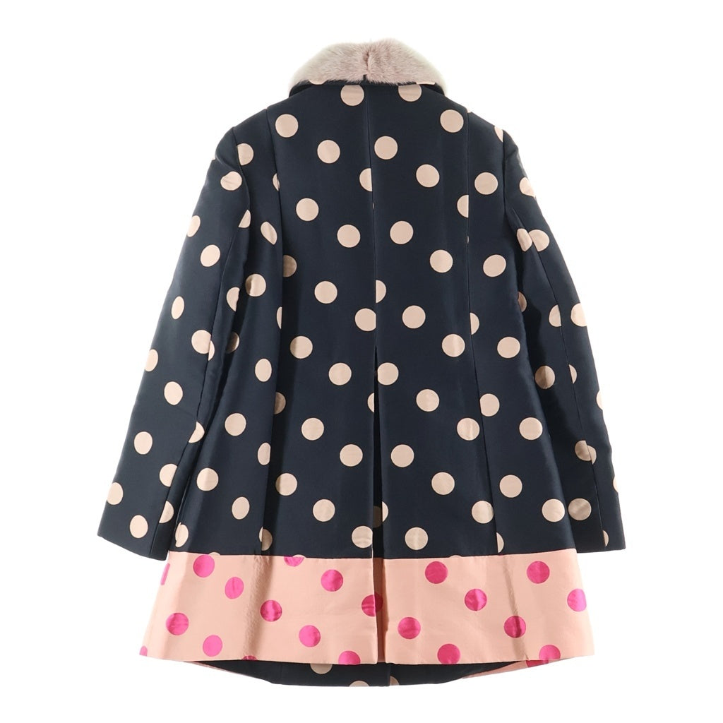RED VALENTINO(レッド ヴァレンティノ) Polka Dot Double Breasted Coat ポルカドット ダブルブレストロングコート ブラック レディース IR3CA0101H3