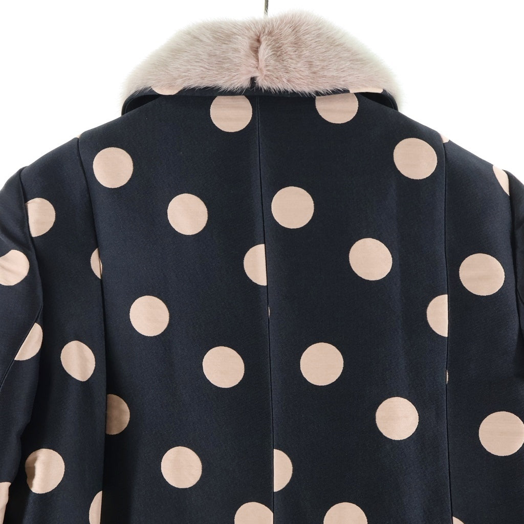 RED VALENTINO(レッド ヴァレンティノ) Polka Dot Double Breasted Coat ポルカドット ダブルブレストロングコート ブラック レディース IR3CA0101H3