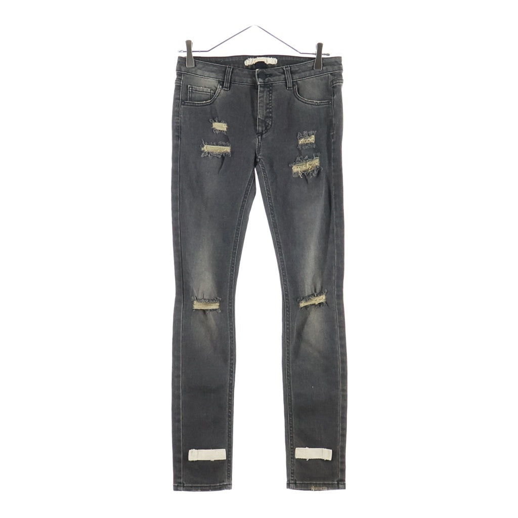 OFF-WHITE(オフホワイト) 15AW Denim Pants ダメージ加工 デニムスキニーパンツ グレー