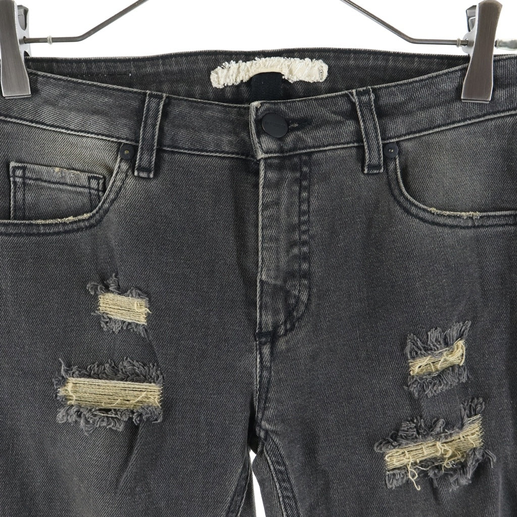 OFF-WHITE(オフホワイト) 15AW Denim Pants ダメージ加工 デニムスキニーパンツ グレー