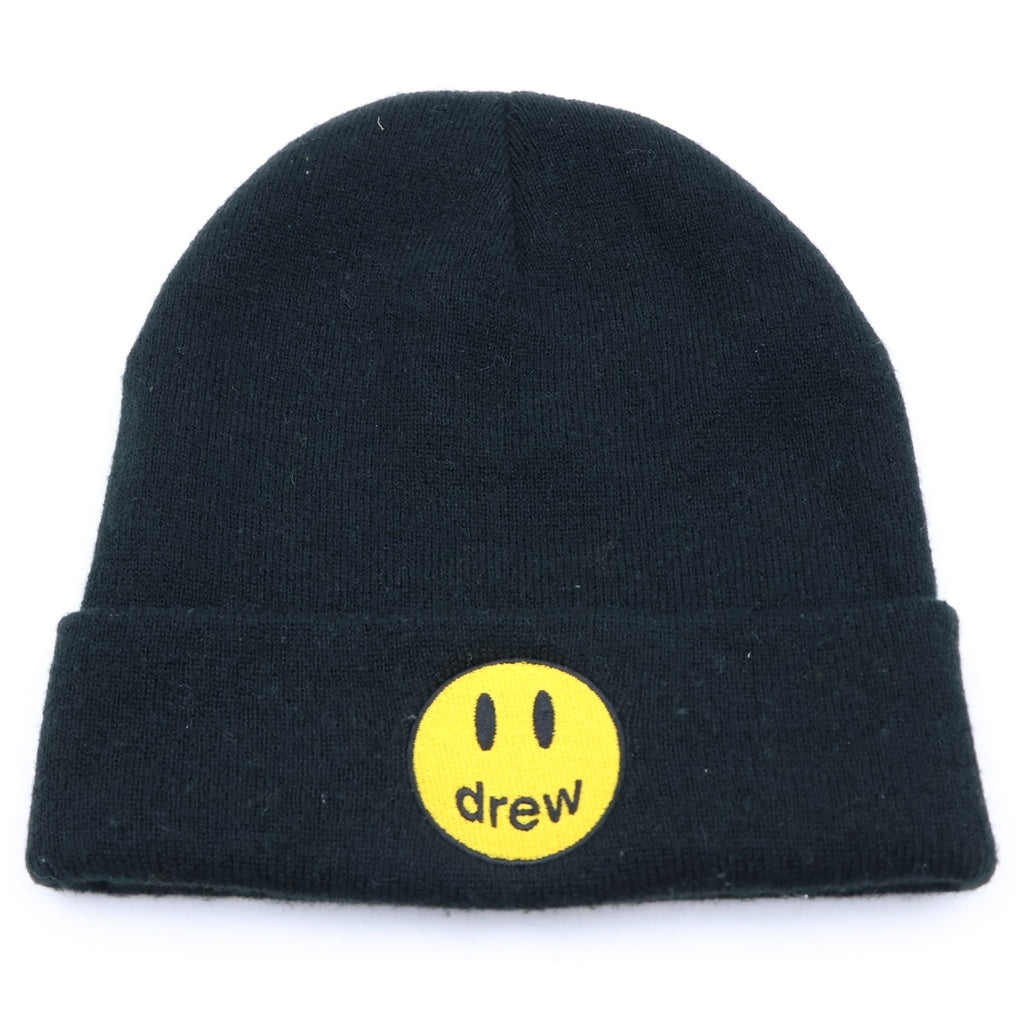 drew house(ドリューハウス) Smile Beanie ロゴ刺繍 ニット帽 帽子 ビーニー ブラック