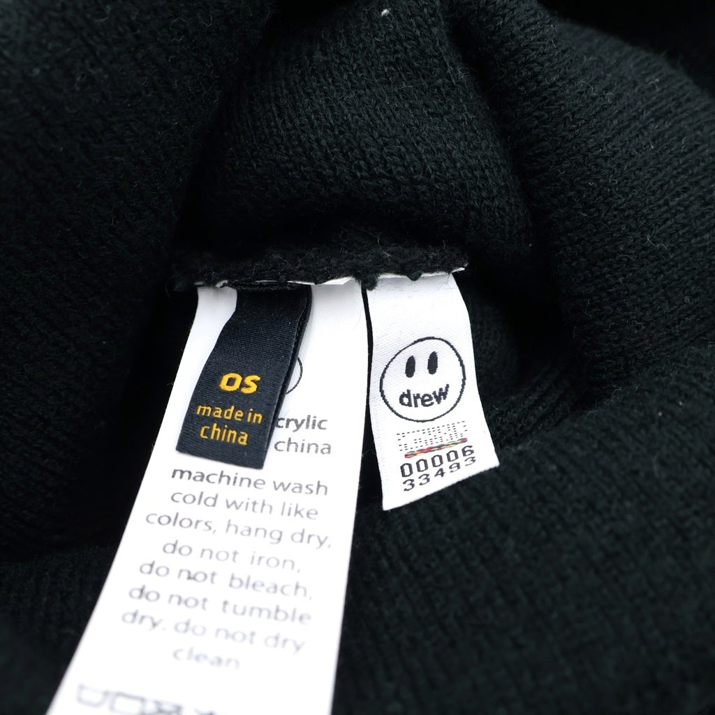 drew house(ドリューハウス) Smile Beanie ロゴ刺繍 ニット帽 帽子 ビーニー ブラック
