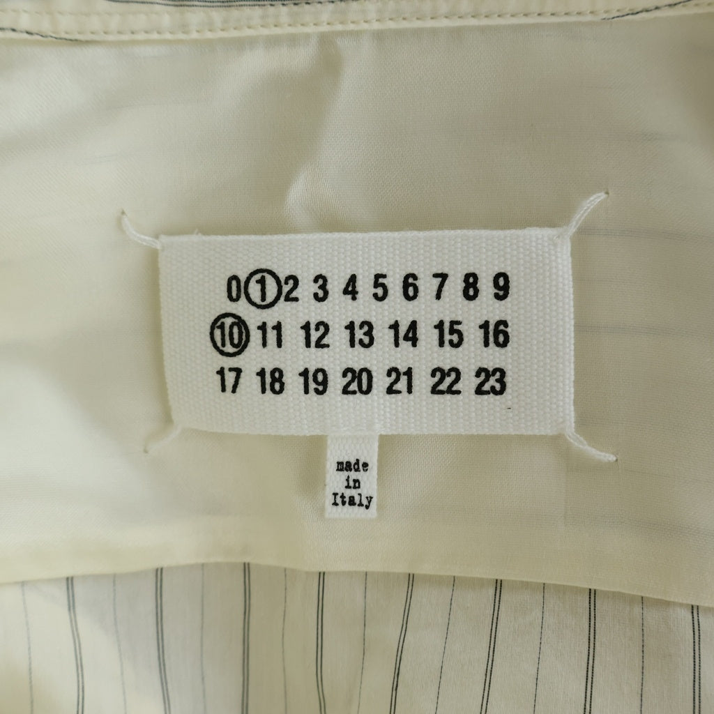 Maison Margiela(メゾンマルジェラ) オープンカラーシャツ ストライプシャツ 半袖Tシャツ カットソー ホワイト S50DR0009 M35276