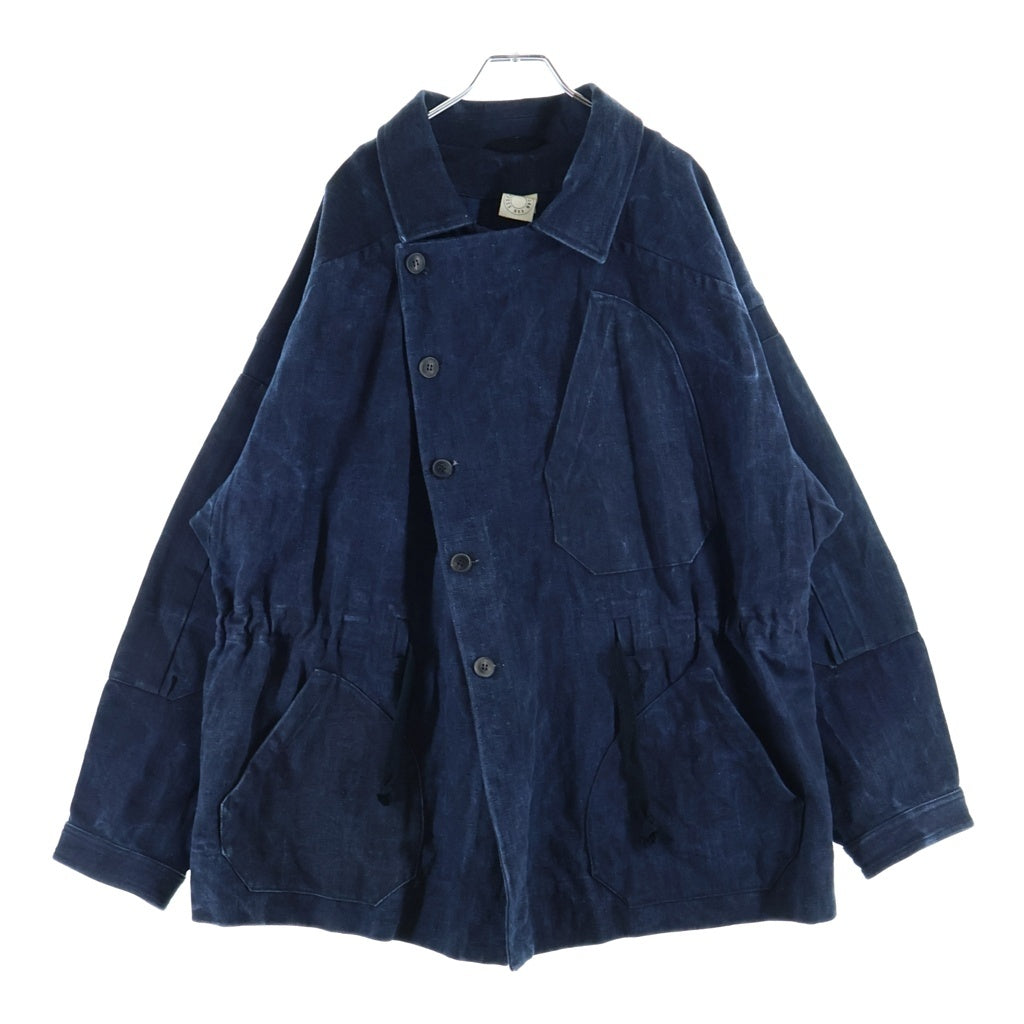 NO BRAND(ノーブランド) SUMI DENIM AIZOME OVERDYED Perfecto-Style Jacket スミデニム アイゾメ オーバーダイ パーフェクトスタイルジャケット ブルー