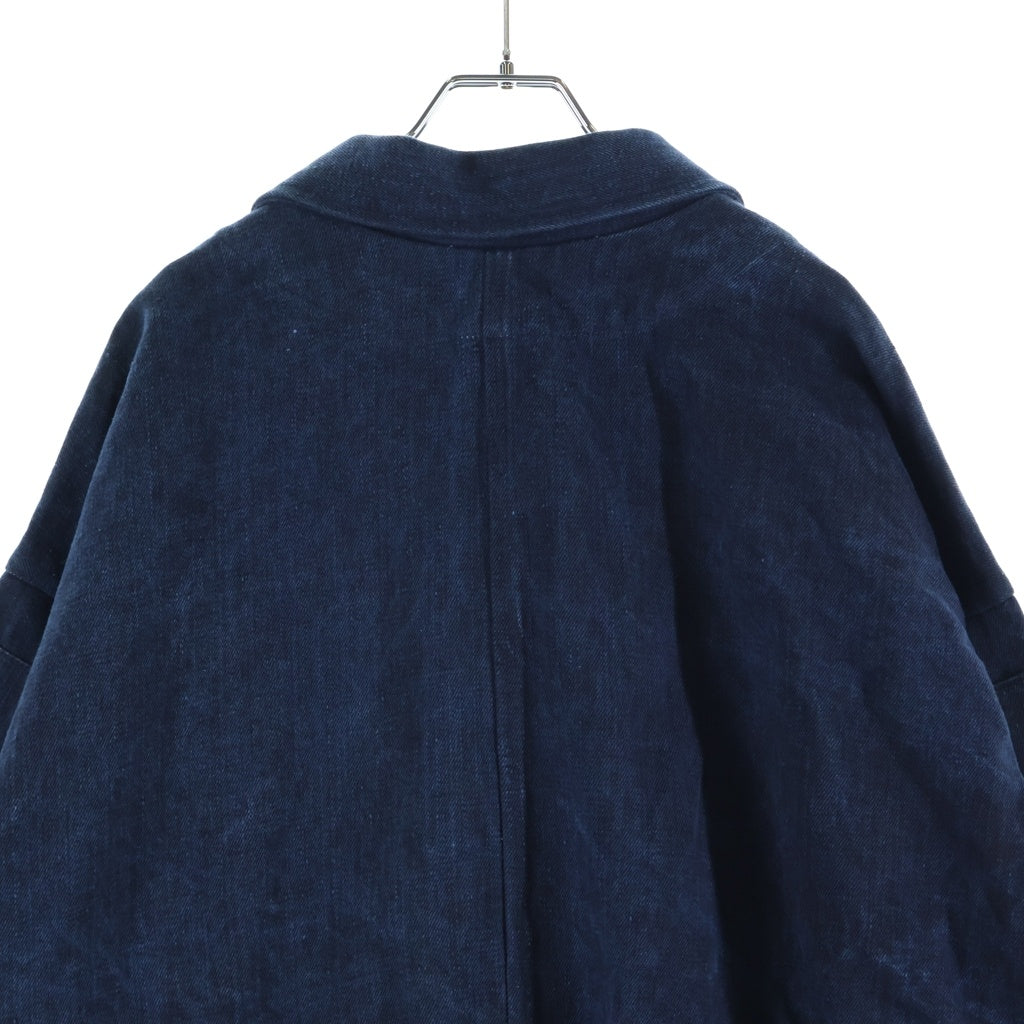 NO BRAND(ノーブランド) SUMI DENIM AIZOME OVERDYED Perfecto-Style Jacket スミデニム アイゾメ オーバーダイ パーフェクトスタイルジャケット ブルー