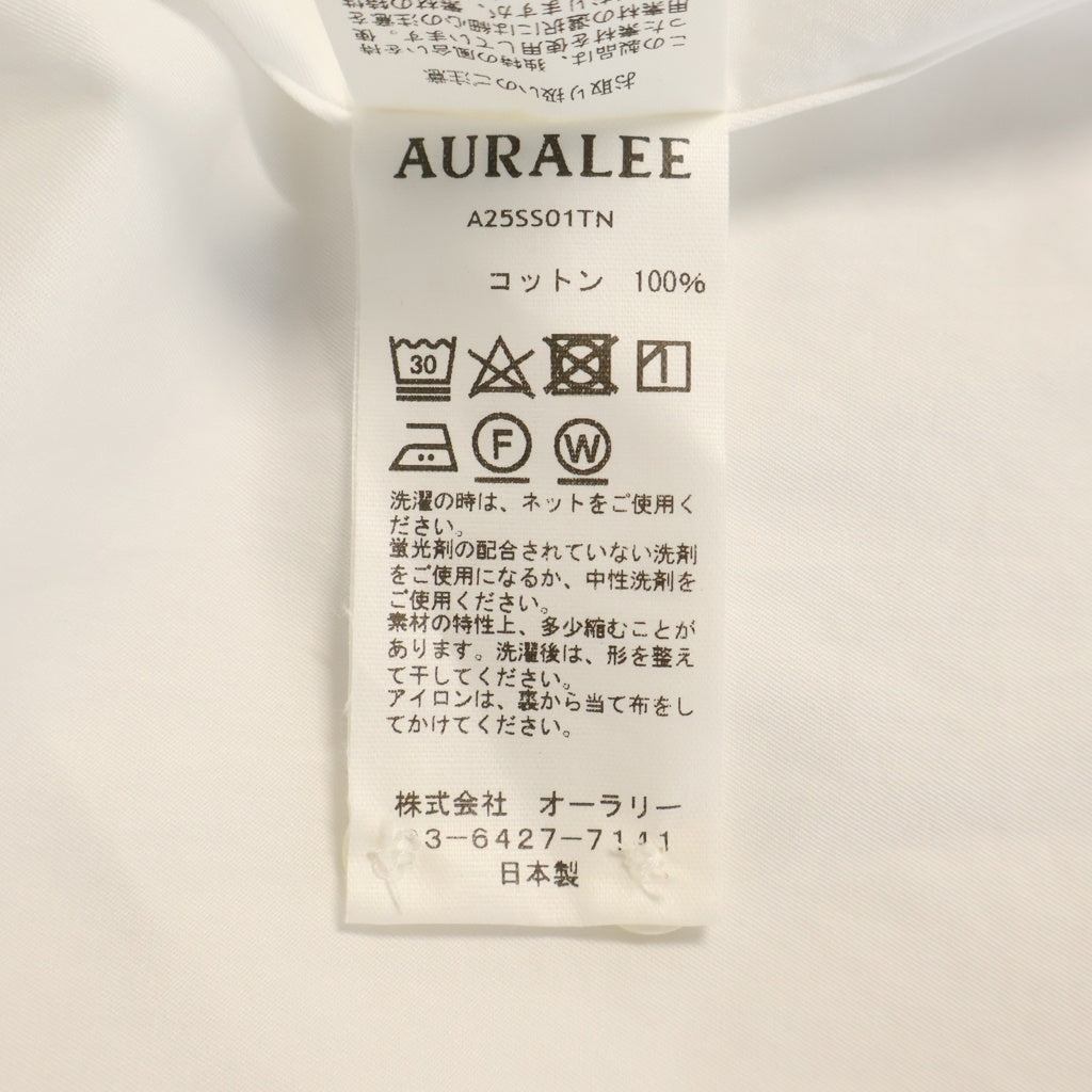 AURALEE(オーラリー) WASHED FINX TWILL SHIRT ウォッシュド フィンクス ツイル シャツ ホワイト A25SS01TN