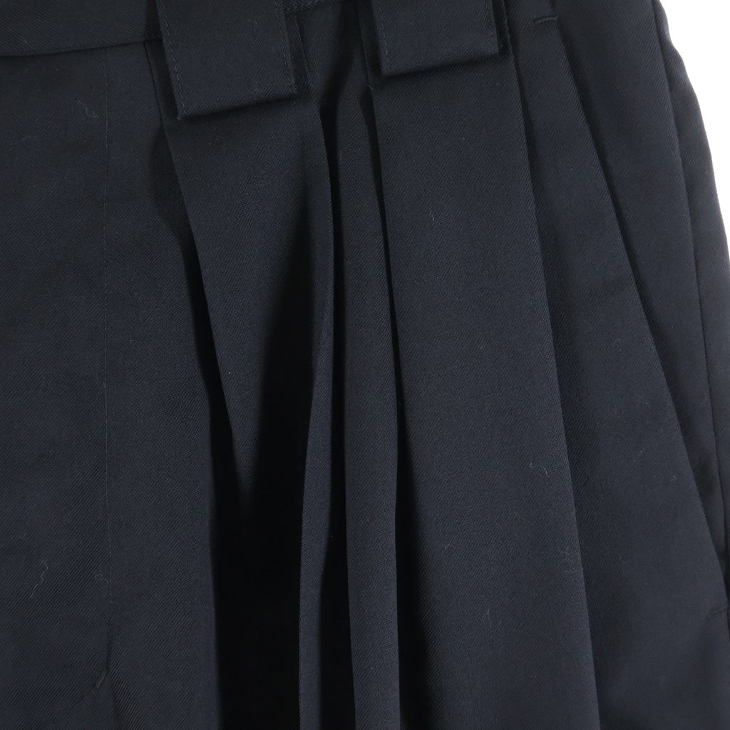 Stein(シュタイン) 22SS DOUBLE WIDE TROUSERS ウールギャバジン ワイドトラウザーズ パンツ ブラック ST355-1