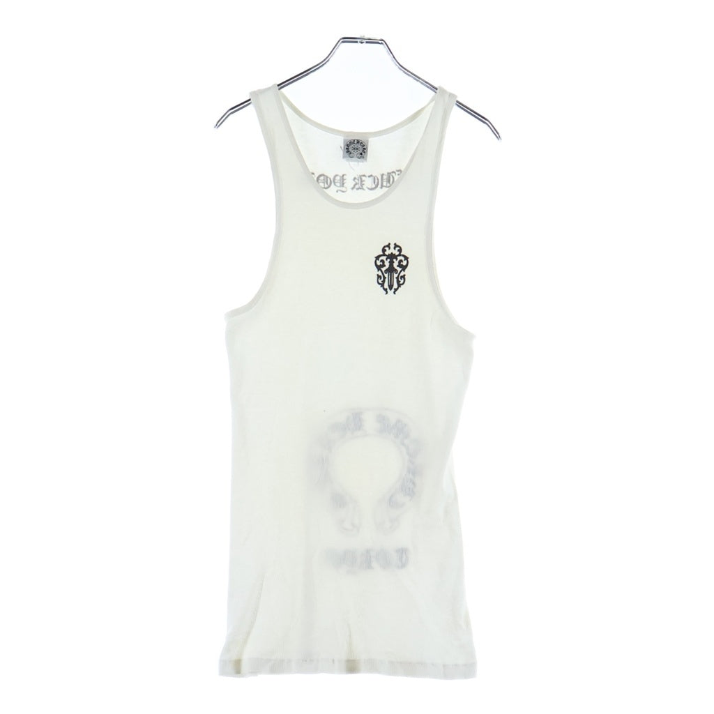 CHROME HEARTS(クロムハーツ) OLD RIB TANK TOP FUCK YOU オールド ホースシュープリント タンクトップ ノースリーブシャツ ホワイト