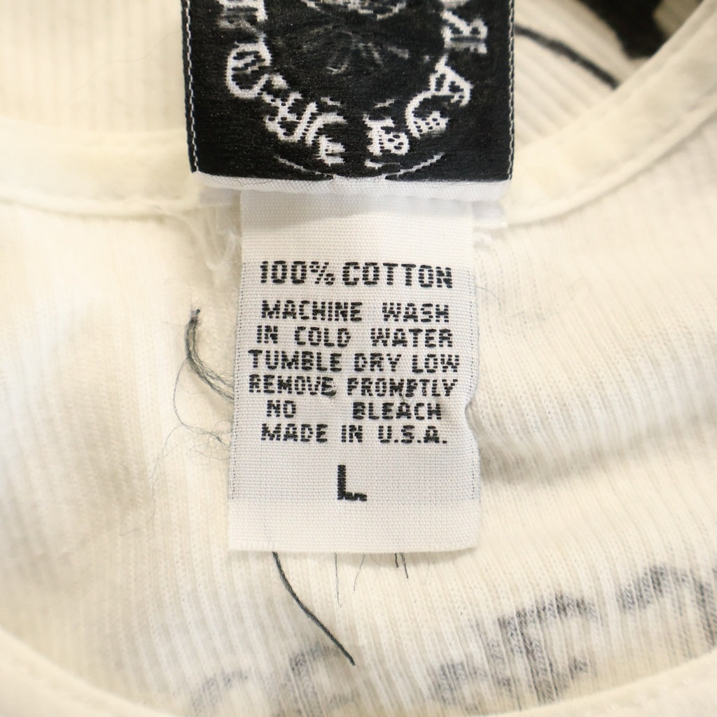 CHROME HEARTS(クロムハーツ) OLD RIB TANK TOP FUCK YOU オールド ホースシュープリント タンクトップ ノースリーブシャツ ホワイト