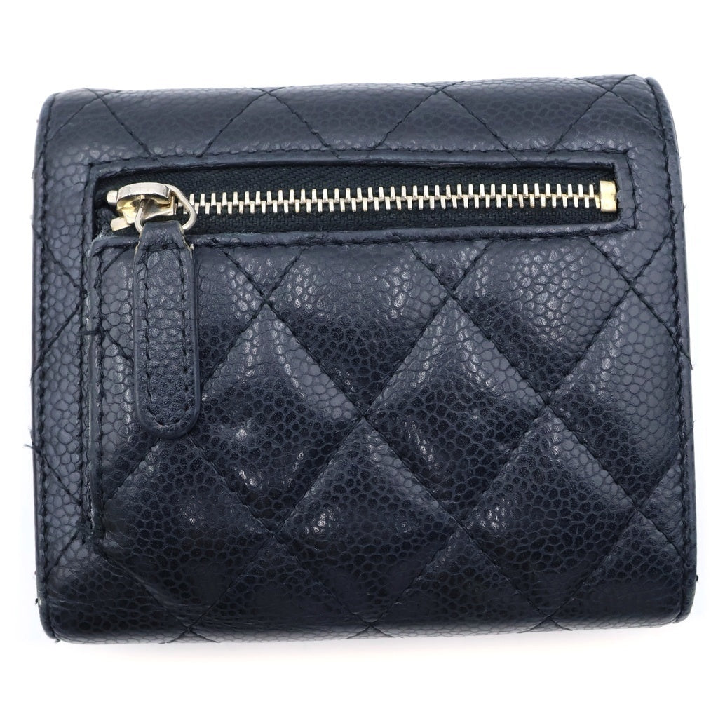 CHANEL(シャネル) マトラッセ クラシック スモール フラップ ウォレット 2つ折り財布 ブラック AP0231 レディース