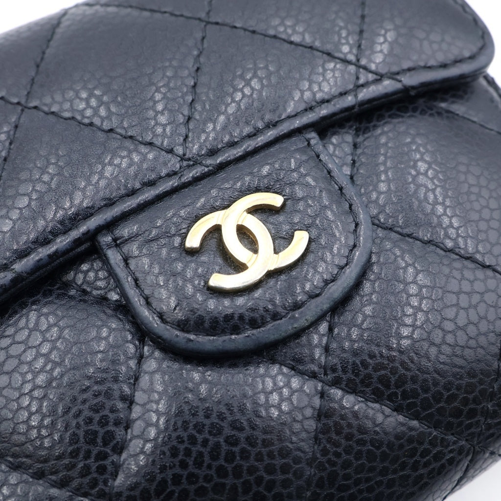 CHANEL(シャネル) マトラッセ クラシック スモール フラップ ウォレット 2つ折り財布 ブラック AP0231 レディース