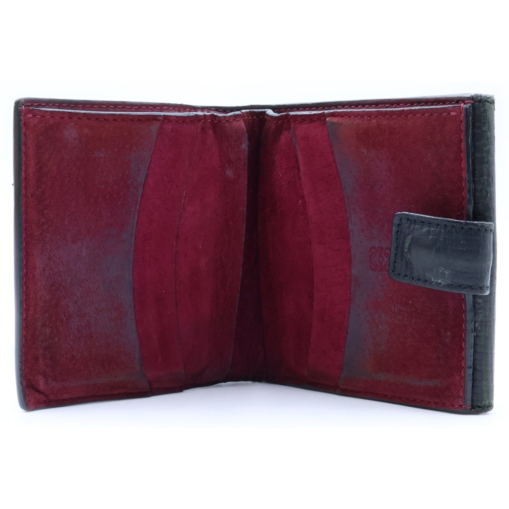 LOEWE(ロエベ) Wallet ロゴプレート レザーウォレット 財布 ブラック