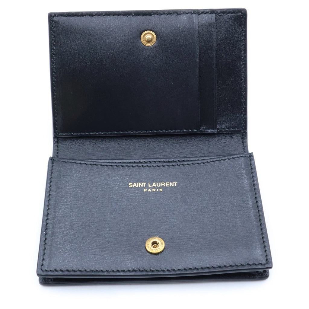 SAINT LAURENT PARIS(サンローランパリ) Tiny Card Case タイニー カサンドラ レザーカードケース 名刺入れ ブラック 730077
