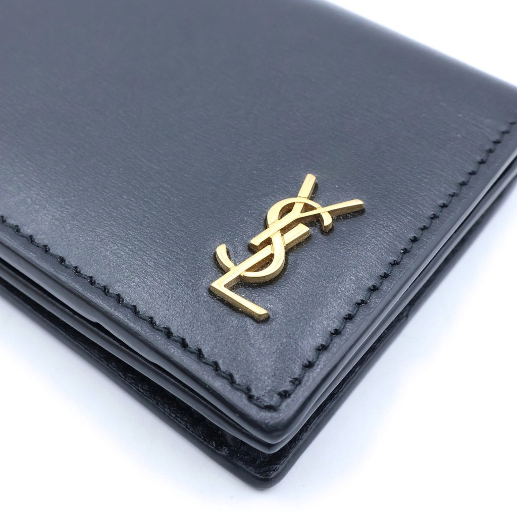 SAINT LAURENT PARIS(サンローランパリ) Tiny Card Case タイニー カサンドラ レザーカードケース 名刺入れ ブラック 730077