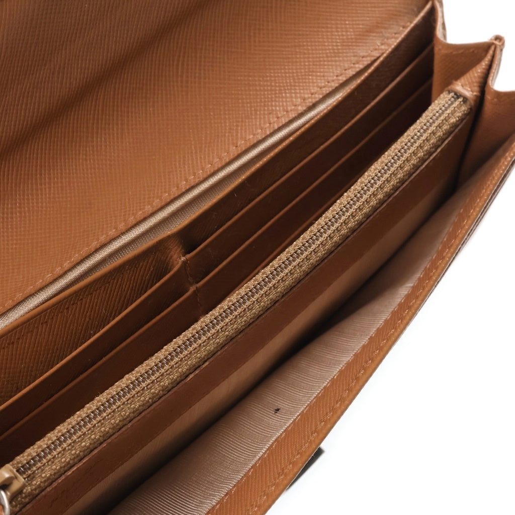 PRADA(プラダ) Wallet サフィアーノ レザーウォレット 長財布 ベージュ レディース