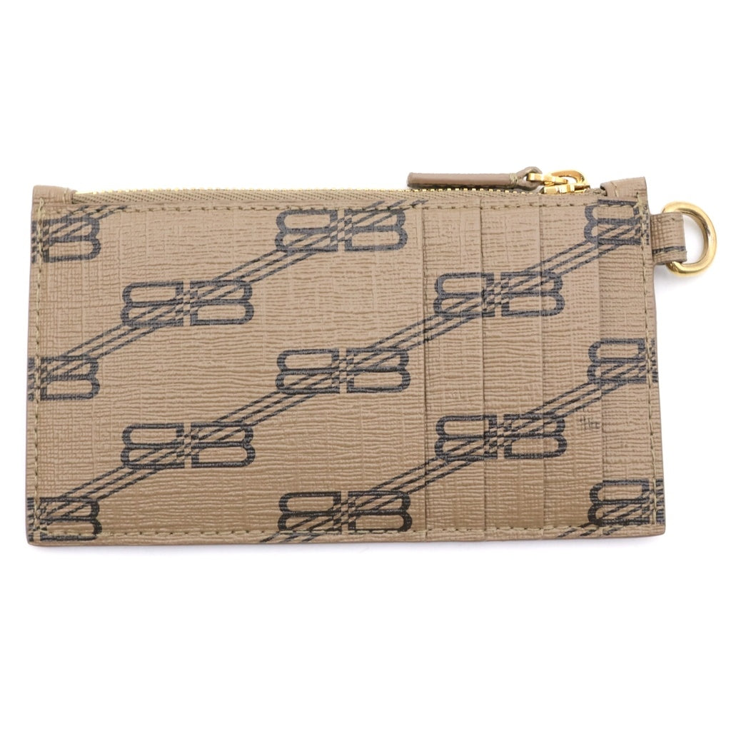 BALENCIAGA(バレンシアガ) Cash BBモノグラム フラグメントケース レザーカードケース ブラウン 594548