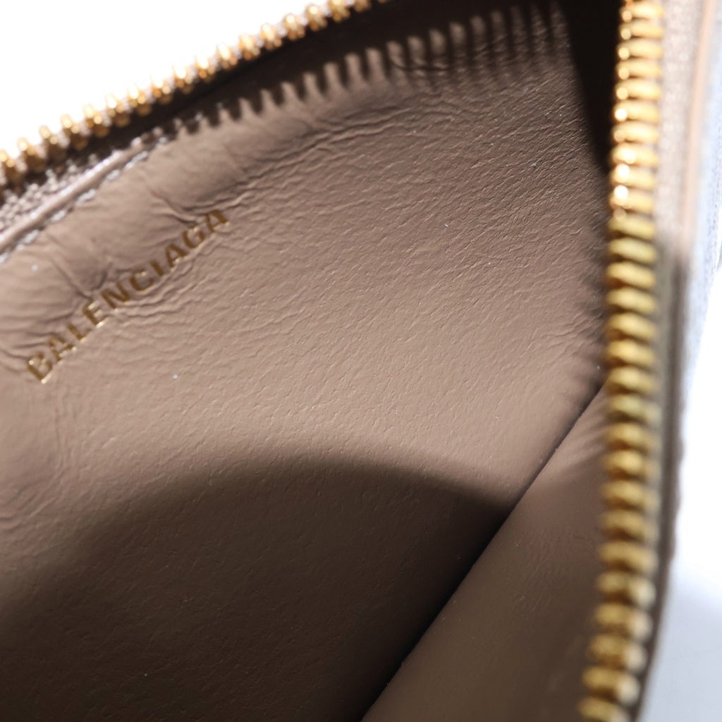BALENCIAGA(バレンシアガ) Cash BBモノグラム フラグメントケース レザーカードケース ブラウン 594548