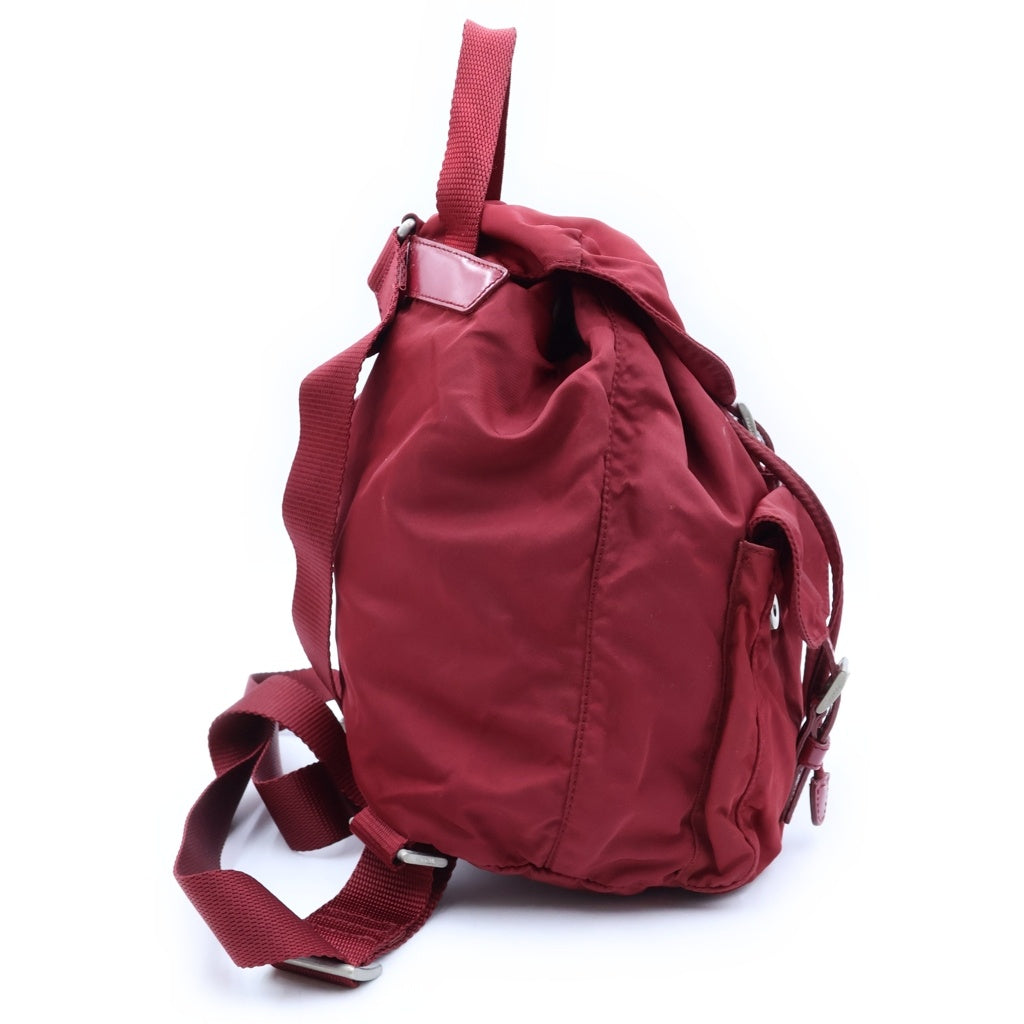 PRADA(プラダ) Backpack トライアングルロゴ ナイロンバックパック リュックサック レッド B6677 レディース