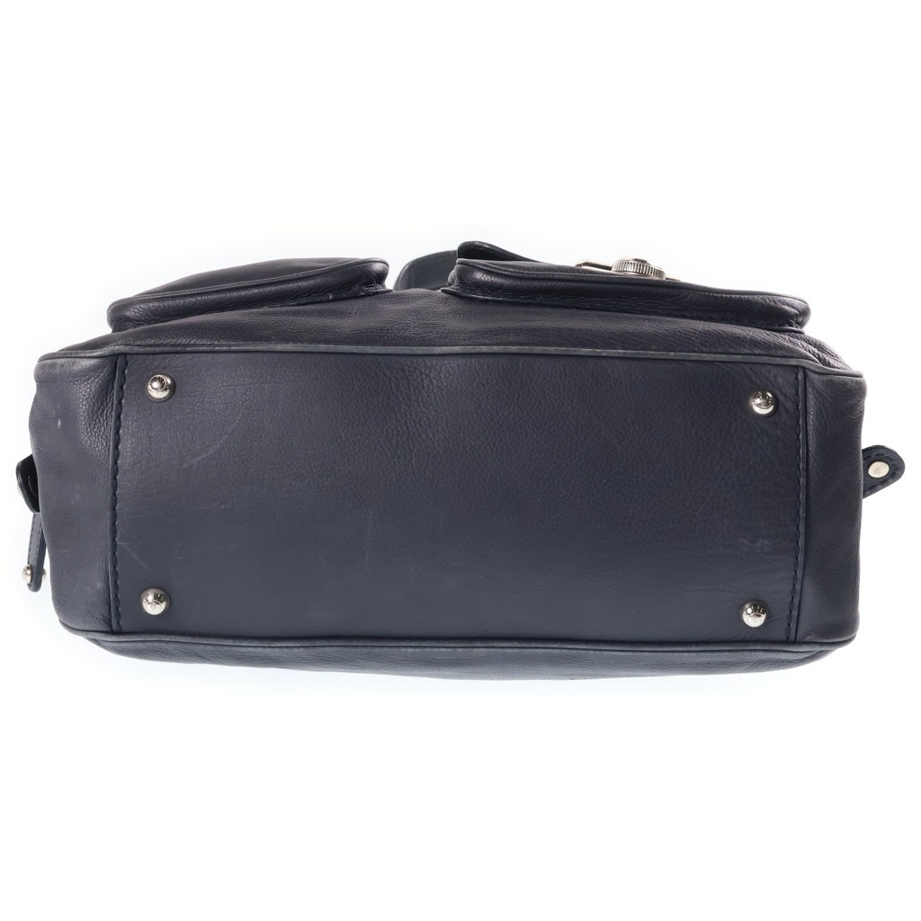 TOD'S(トッズ) Leather Bag マルチポケット レザーハンドバッグ ネイビー レディース