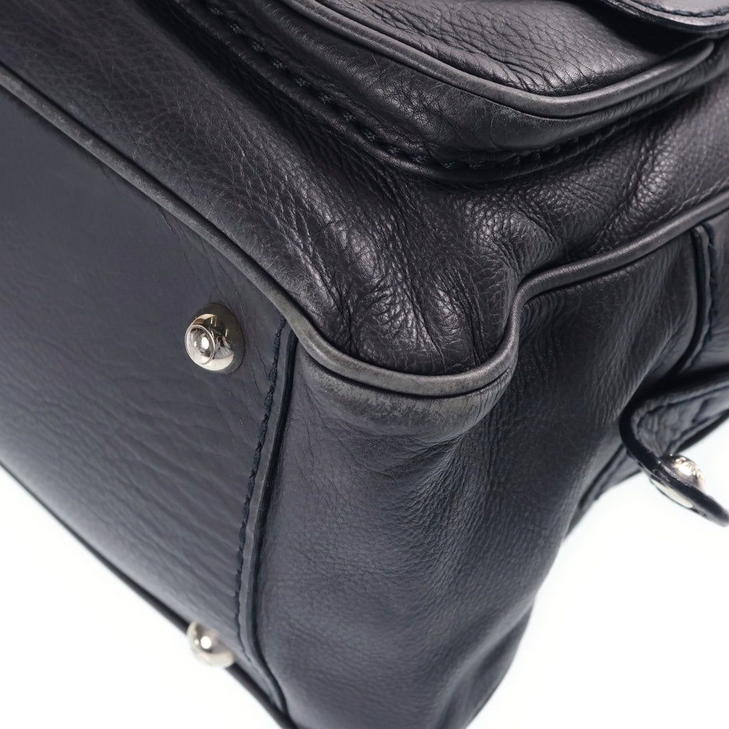 TOD'S(トッズ) Leather Bag マルチポケット レザーハンドバッグ ネイビー レディース