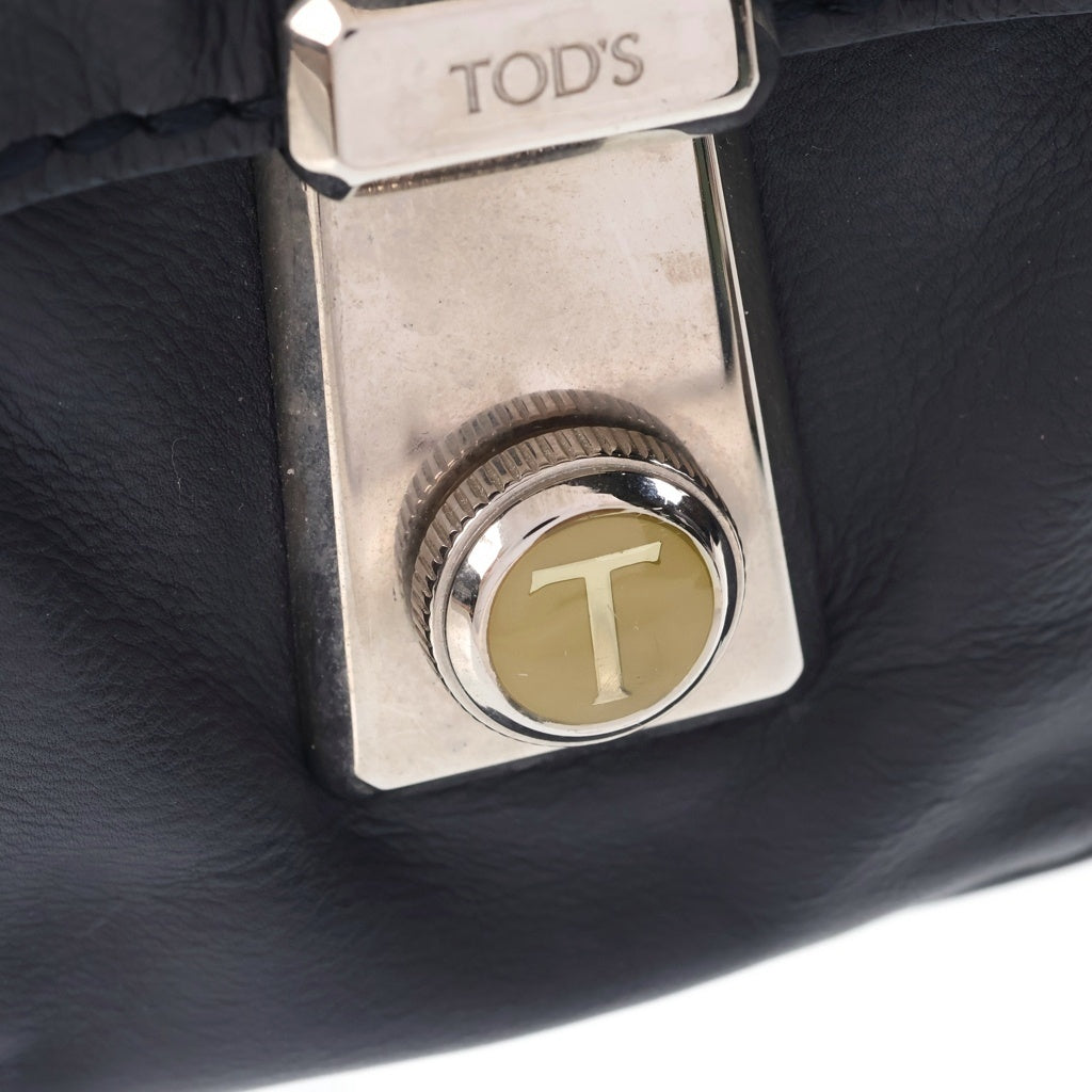 TOD'S(トッズ) Leather Bag マルチポケット レザーハンドバッグ ネイビー レディース