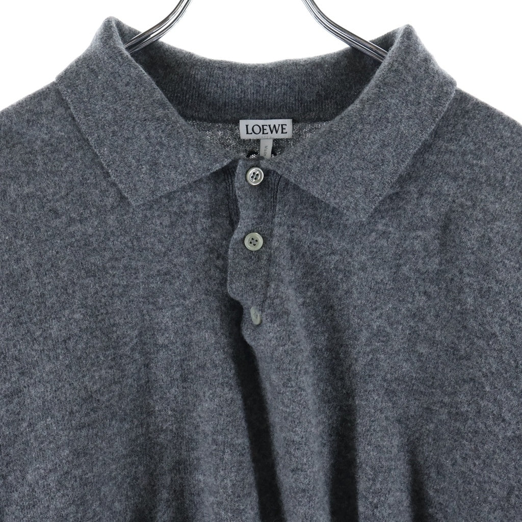 LOEWE(ロエベ) 22AW POLO COLLAR RELAXED FIT WOOL SWEATER ポロカラー リラックスフィット ウールセーター ニットセーター グレー 1725189 H526Y14KCM