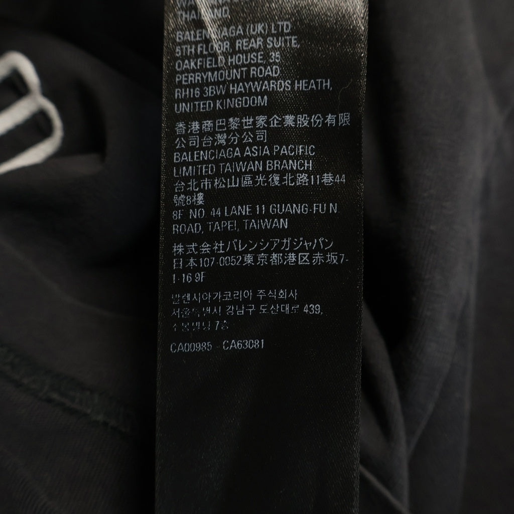 BALENCIAGA(バレンシアガ) 22AW BB PARIS ICON LOGO TEE ロゴエンブロイダリー クルーネック コットン 半袖Tシャツ カットソー ブラック 612966 TMVG7