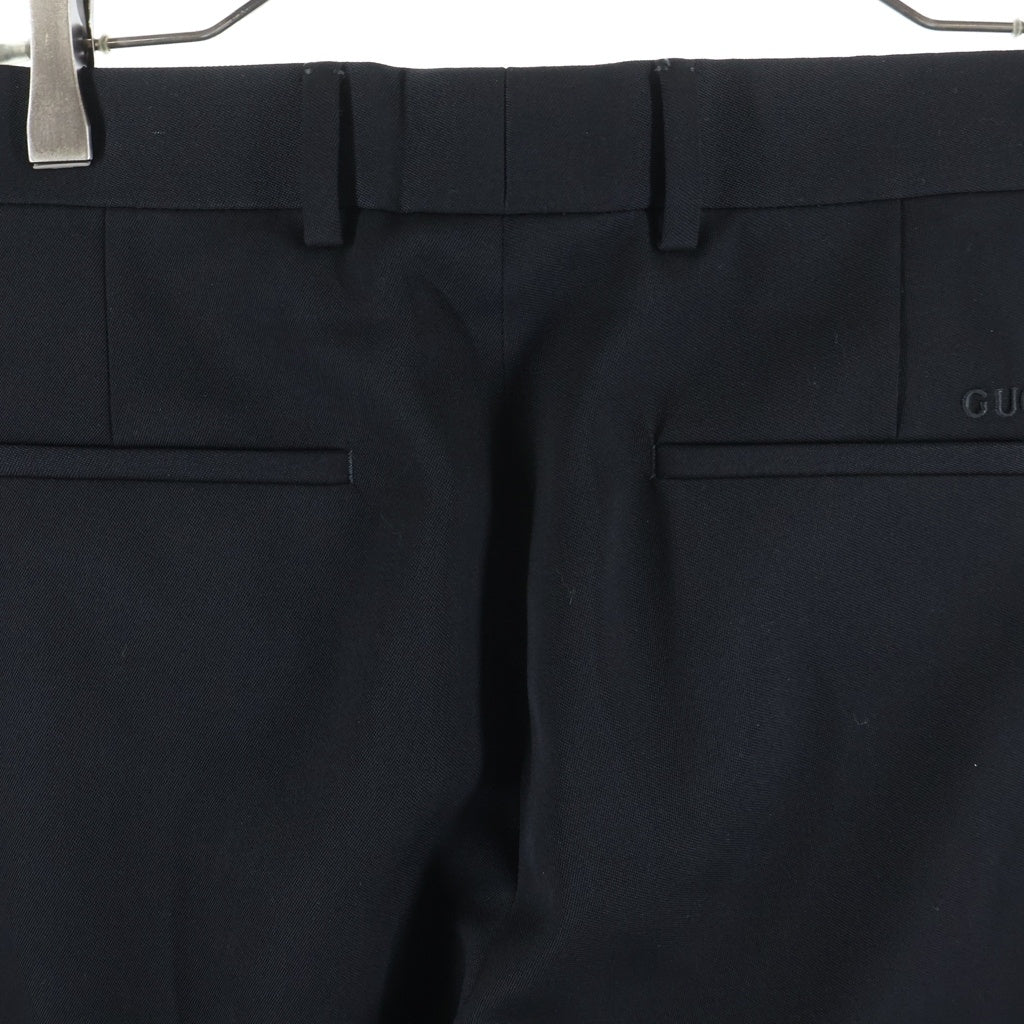 GUCCI(グッチ) Logo Embroidery Wool Pants ロゴ刺繍 ウールパンツ ブラック 797207 ZARG8