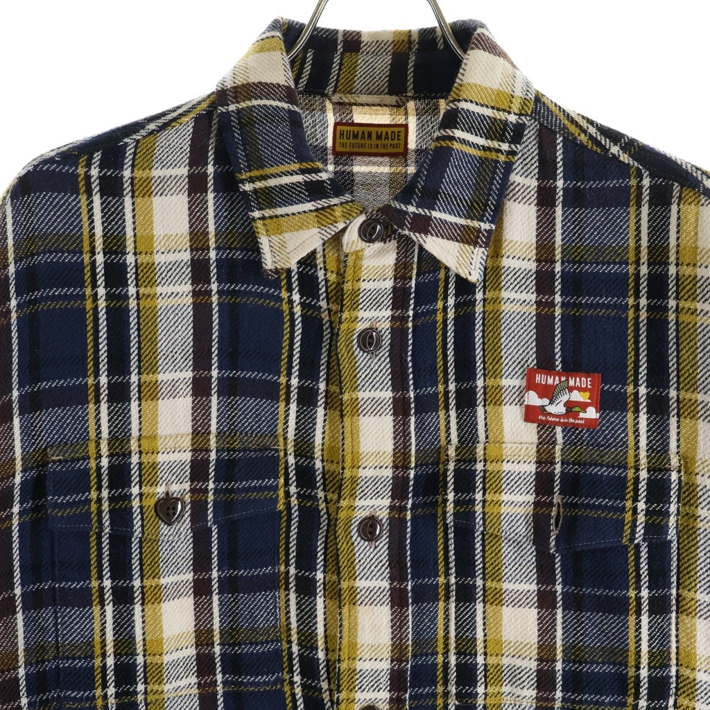 HUMAN MADE(ヒューマンメイド) CHECK SHIRT 長袖チェックシャツ ネルシャツ ブラウン HM30SH012
