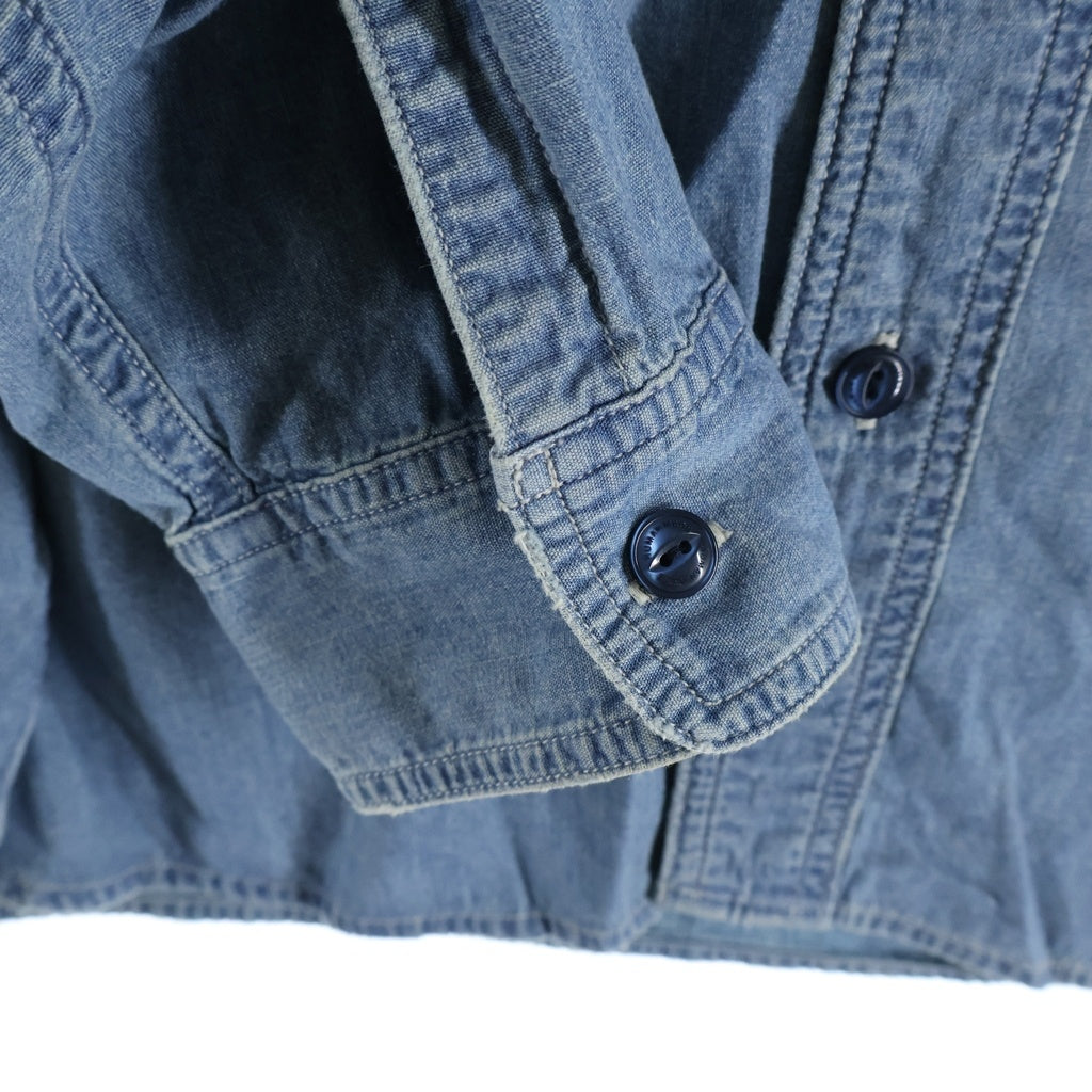 HUMAN MADE(ヒューマンメイド) Military Chambray Shirt ミリタリーシャンブレーシャツ長袖デニムシャツ インディゴ HM31SH006