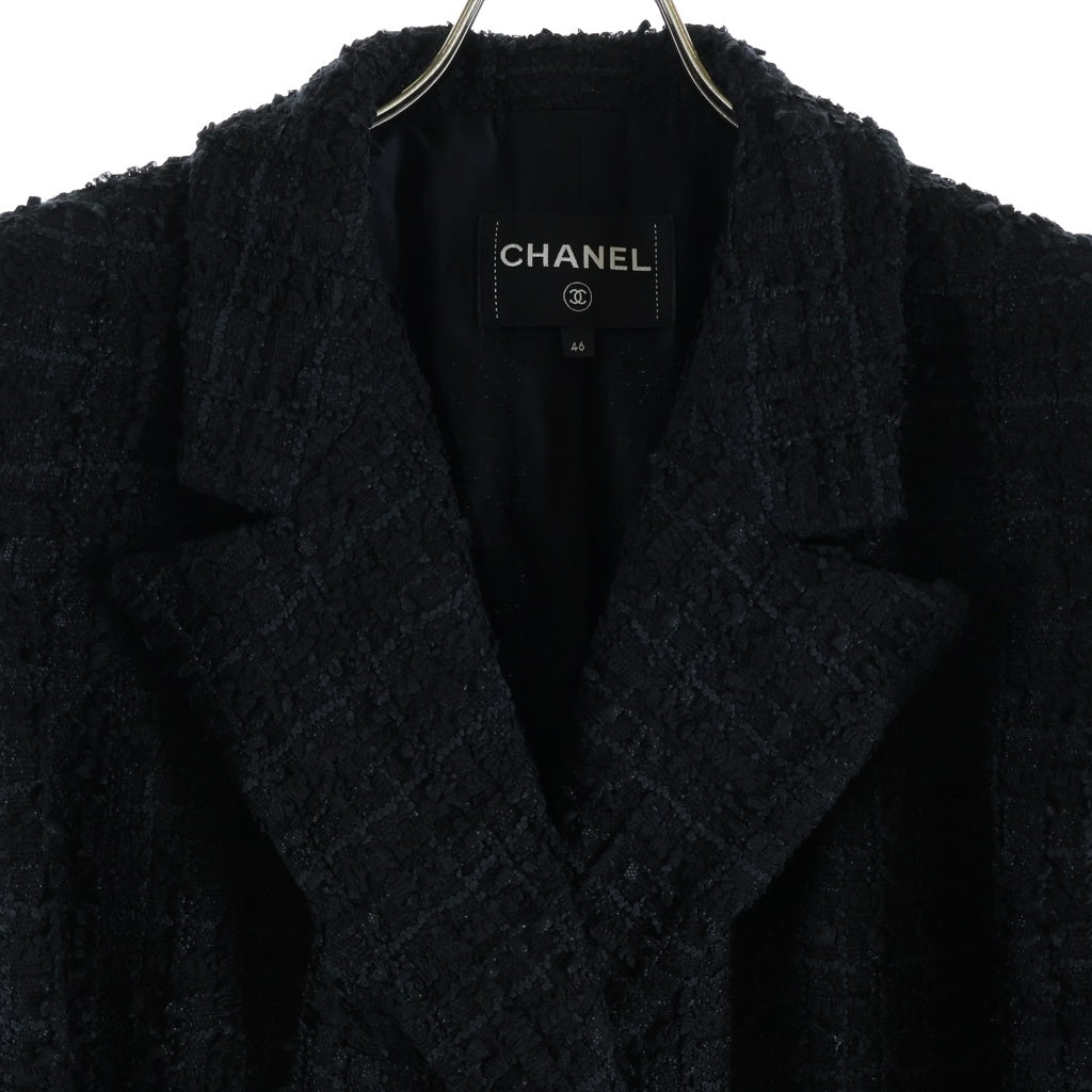 CHANEL(シャネル) ピークドラペル ツイードジャケット ブラック P71871V63459