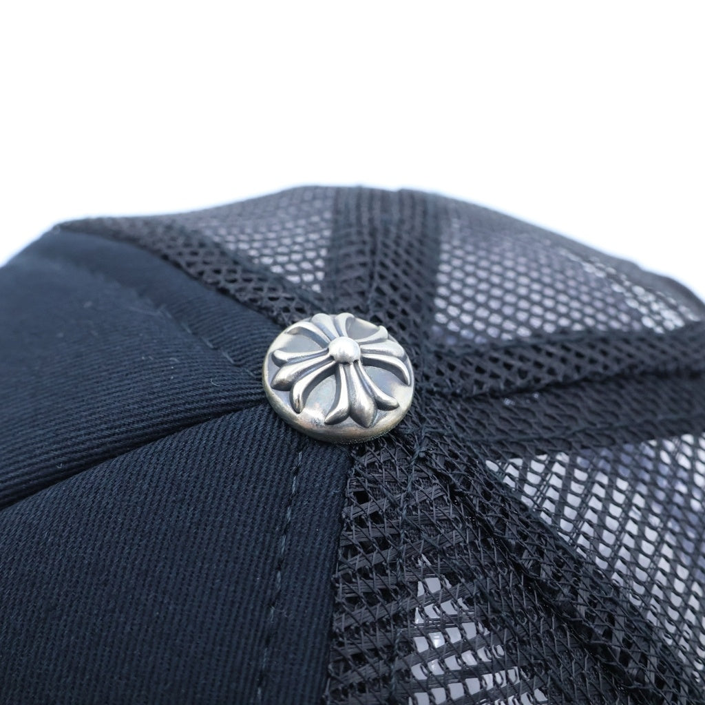 CHROME HEARTS(クロムハーツ) TRUCKER CAP 3セメタリー レザークロスパッチ メッシュトラッカーキャップ 帽子 ブラック/ホワイト