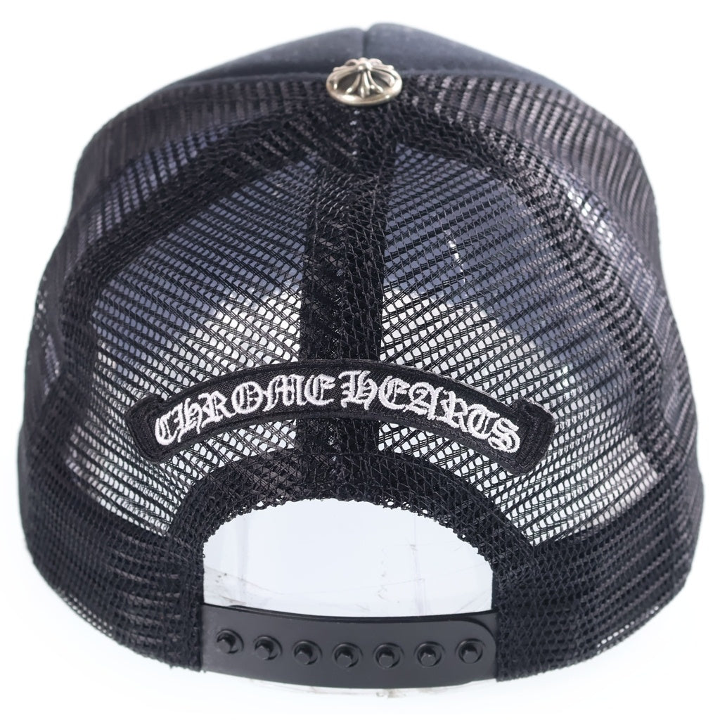 CHROME HEARTS(クロムハーツ) TRUCKER CAP 3セメタリー レザークロスパッチ メッシュトラッカーキャップ 帽子 ブラック/ピンク