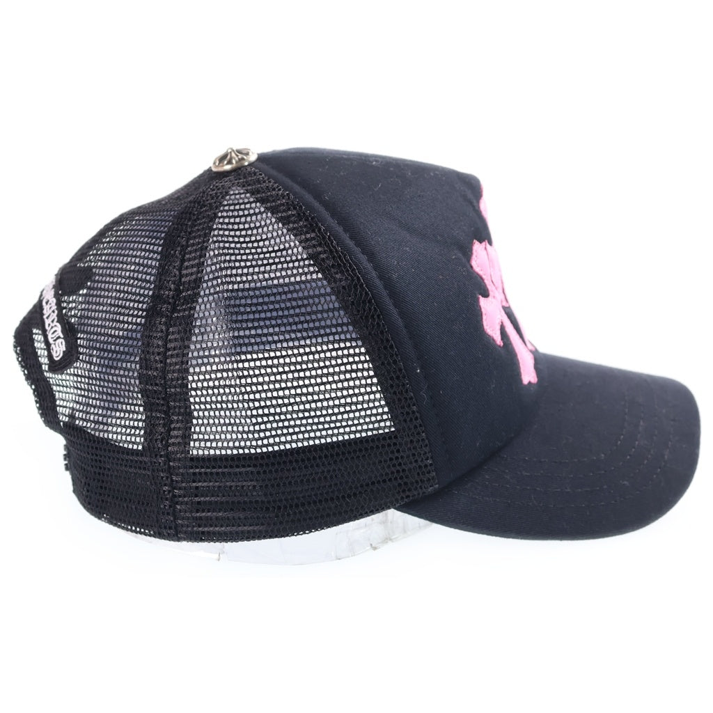 CHROME HEARTS(クロムハーツ) TRUCKER CAP 3セメタリー レザークロスパッチ メッシュトラッカーキャップ 帽子 ブラック/ピンク