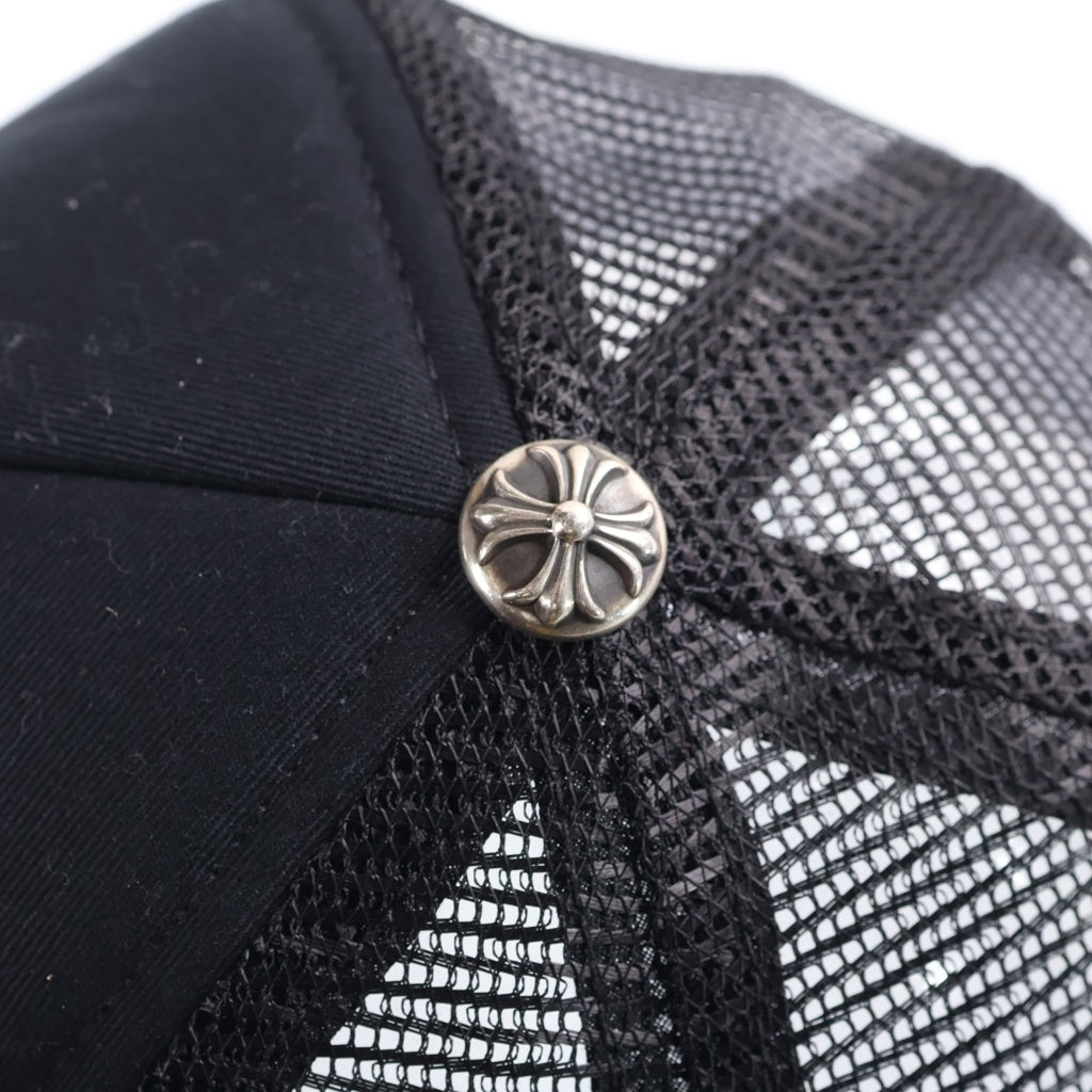 CHROME HEARTS(クロムハーツ) TRUCKER CAP 3セメタリー レザークロスパッチ メッシュトラッカーキャップ 帽子 ブラック/ピンク