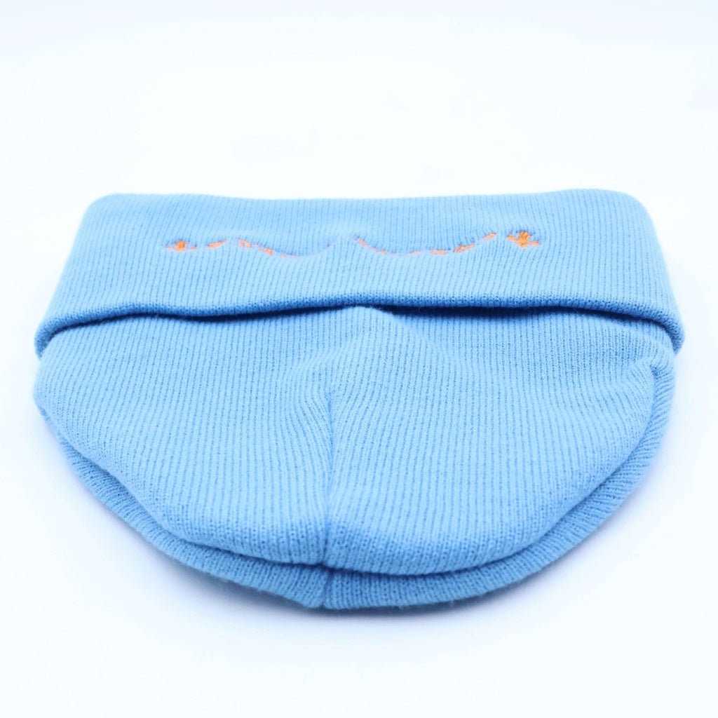CHROME HEARTS(クロムハーツ) 3 CRS BEANIE トリプルクロス刺繍 ニットビーニー ニット帽 帽子 ブルー