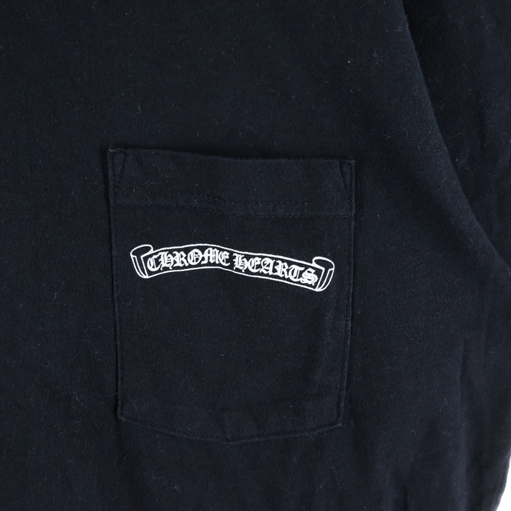 CHROME HEARTS(クロムハーツ) SCROLL LABEL T-SHIRT スクロールラベルプリント クルーネックポケット 半袖Tシャツ カットソー ブラック