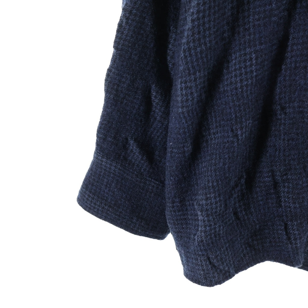 WTAPS(ダブルタップス) 24AW TXT LS / WOCT. TWILL. TEXTILE 千鳥格子 ウール長袖チェックシャツ ネイビー 242WVDT-SHM04