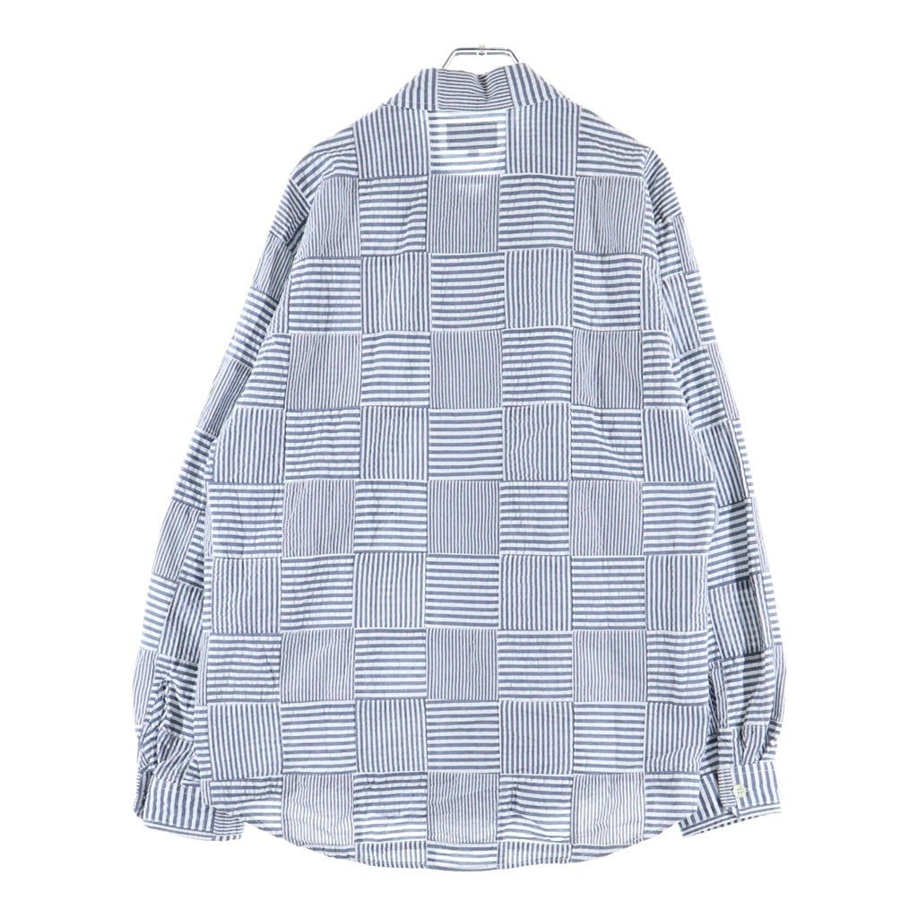 DESCENDANT(ディセンダント) 26SS MILPITAS PATCHWORK LS SHIRT パッチワーク 長袖シャツ ネイビー 261WVDS-SHM03