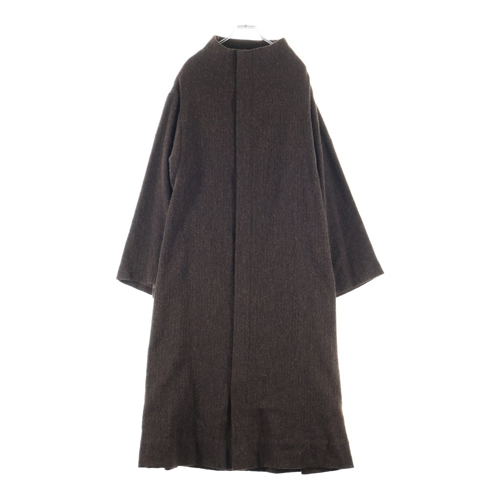 Yohji Yamamoto FEMME(ヨウジヤマモトファム) ヘリンボーン ウールロングコート ブラウン レディース FT-C11-109
