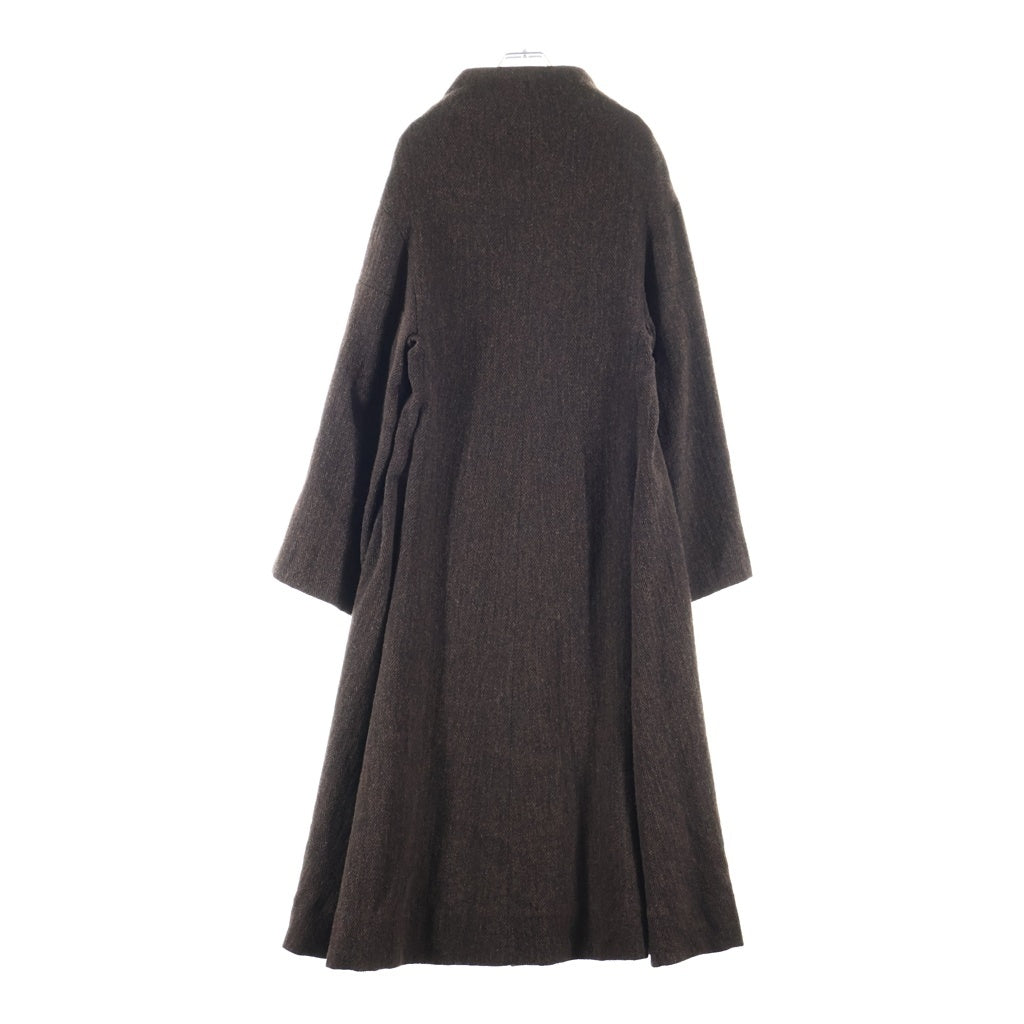 Yohji Yamamoto FEMME(ヨウジヤマモトファム) ヘリンボーン ウールロングコート ブラウン レディース FT-C11-109