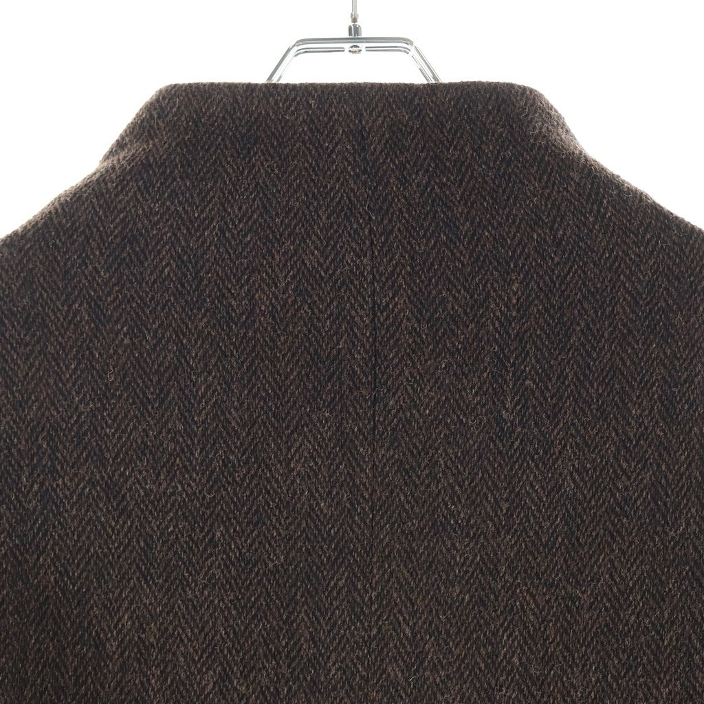 Yohji Yamamoto FEMME(ヨウジヤマモトファム) ヘリンボーン ウールロングコート ブラウン レディース FT-C11-109