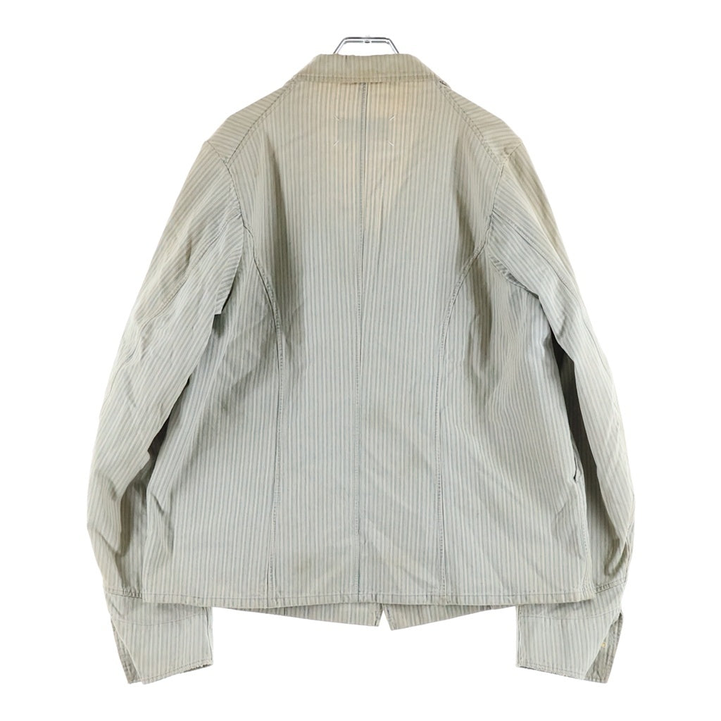 Maison Margiela(メゾンマルジェラ) 21SS Stripe Jacket ダメージ加工 ストライプ テーラードジャケット グレー S50BN0465