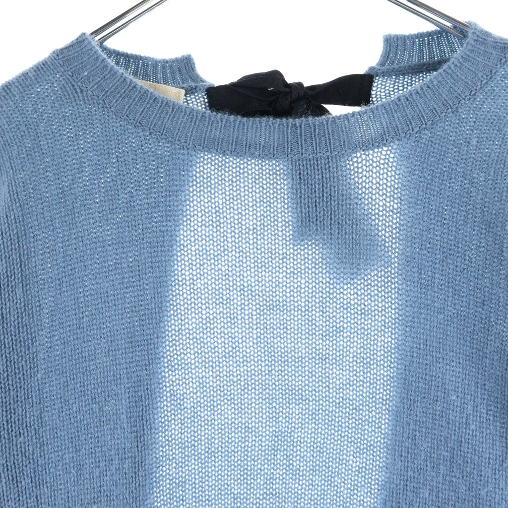 MARNI(マルニ) Cashmere Cardigan バックリボン カシミヤニットカーディガン ブルー レディース GCMDU35Q00FX376