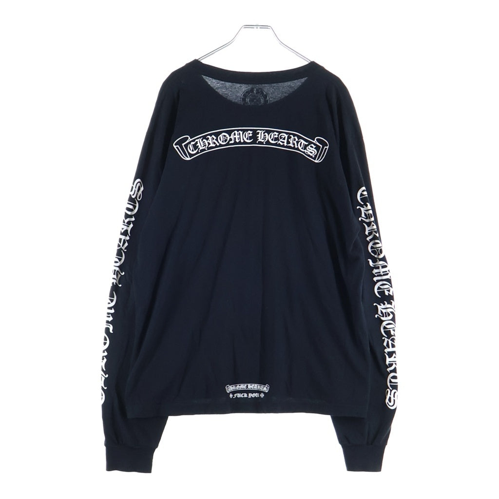 CHROME HEARTS(クロムハーツ) CH L/S T-SHIRTバックスクロールプリント 長袖Tシャツ ロンT ブラック