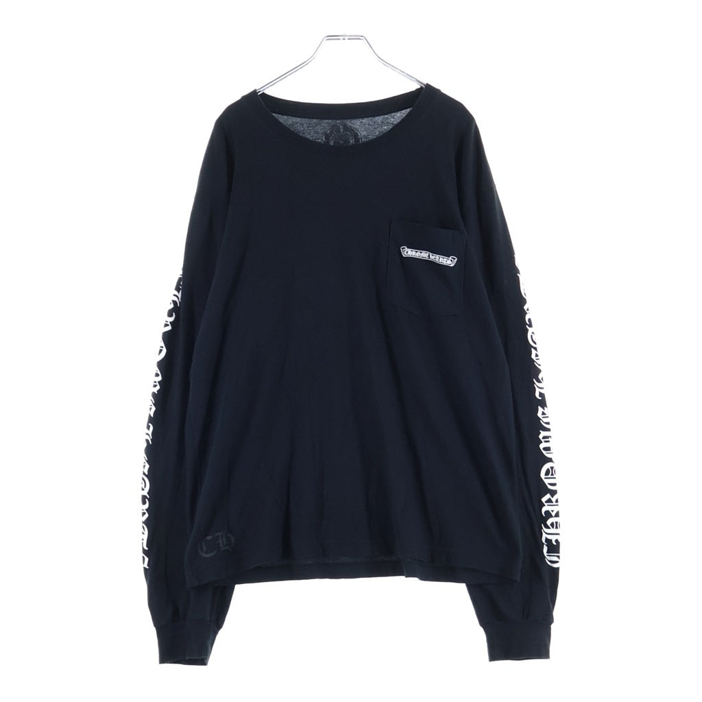 CHROME HEARTS(クロムハーツ) CH L/S T-SHIRTバックスクロールプリント 長袖Tシャツ ロンT ブラック