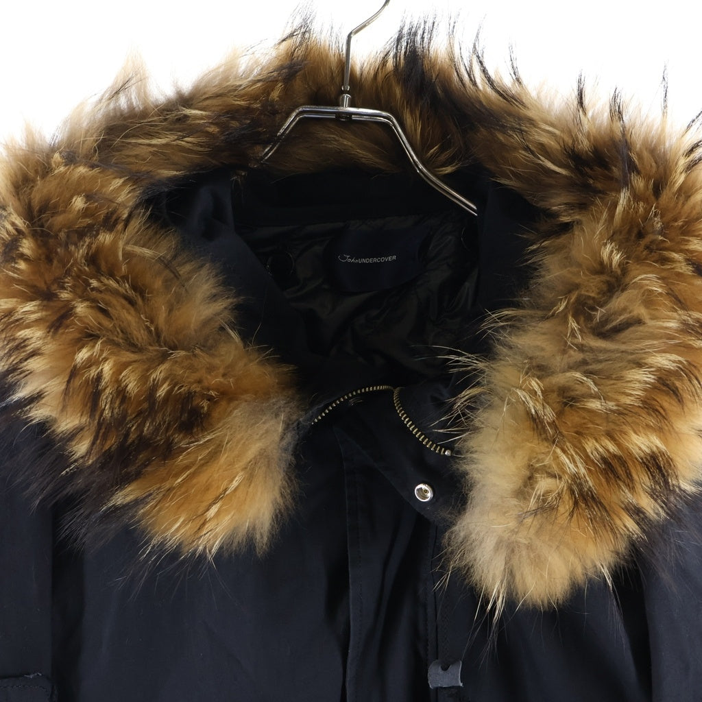 John UNDERCOVER(ジョン アンダーカバー) Mods Coat 裏地ライナー ファー付き モッズコート ブラック JUV4302