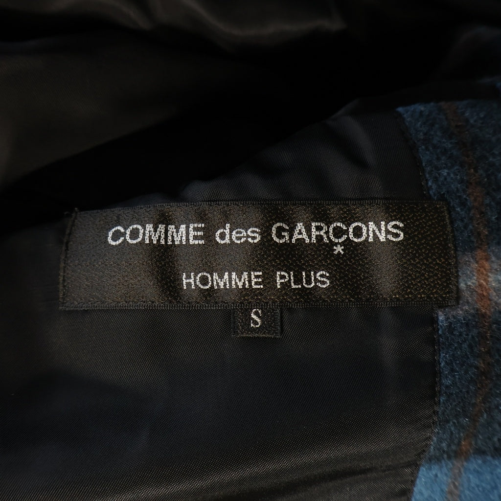 COMME des GARCONS HOMME PLUS(コムデギャルソンオムプリュス) 00AW 4B Wool Jacket ウールチェック ドッキングロックジャケット ブルー PJ-04015S