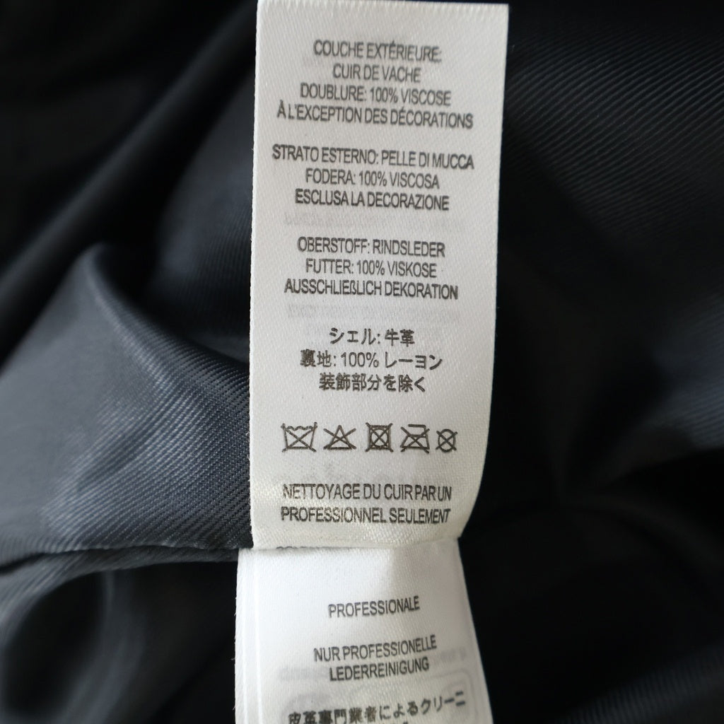 SUPREME(シュプリーム) 25AW ×Y's by Yohji Yamamoto Leather Jacket ワイズ ヨウジヤマモト プリントデザイン ジップアップ レザー ジャケット ブラック